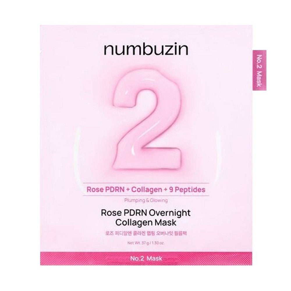 Нічна маска для обличчя Numbuzin No.2 Rose PDRN Overnight Collagen Mask з трояндою, PDRN та колагеном, 37 г